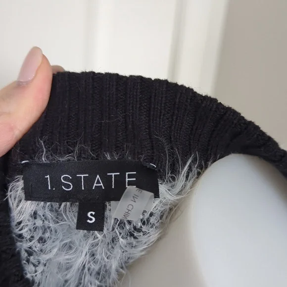 Women's 1.State Plaid eyelash sweater jacket-sz S - Picture 7 of 8